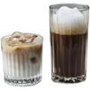 Taza de Vidrio Rayado para Hogar Estilo Ins Café Estilo Americano Latte Café Helado Extracción en Frío Moca Clásico Retro