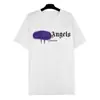 Marca de moda europeia e americana ângulos de palma alta qualidade palma unissex algodão T-shirt estampada masculina manga curta