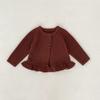 Conjunto de Punto con Volantes para Bebé Niña Otoño/Invierno 2026 Suéter Cardigan de Algodón Clase a + Pantalones Conjunto de Dos Piezas