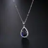 Collar con Colgante de Circonita en Forma de Lágrima para Mujer, Joyería Elegante y Sencilla de Cadena para Clavícula