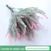 Flores Artificiais de Amazon Transfronteiriças Simulação de Lavanda Planta Falsa Trigo Flocado Buquê Flores Decorativas para Mesa de Cozinha