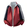 Chaqueta reversible para hombre con cuello alto, diseño de tres rayas, talla grande, estilo primavera/otoño, corte holgado, chaqueta deportiva, marca de moda, M-9XL
