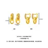 Earcuff de moda luxuoso cravejado de diamantes com acabamento escovado em formato de focinho de porco, dourado com acabamento de areia vintage, versátil e requintado, removível, brincos vintage de uso duplo