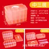 Bolsa de Tres Niveles Apilable Caja de Almacenamiento de Juguetes para Niños Caja de Almacenamiento Familiar Caja de Almacenamiento de Plástico Transparente con Tapa de PP