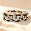 Nuevo Conjunto de Pulseras Trenzadas Arcoíris de Hilo con Cuentas de Estilo Étnico, Sencillo y Moderno, Superventas Transfronterizo Multicapa