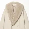 Atacado 2025 Novos Produtos de Inverno Roupas Femininas Transfronteiriças Europeias e Americanas Casaco com Gola Efeito Pelo Sintético com Toque de Luxo