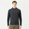 Nueva camiseta interior de forro polar de doble cara para otoño e invierno con media cremallera, camiseta interior para hombre, jersey cálido, top deportivo de manga larga