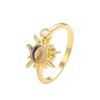 Anillo de Proyección de Girasol Estilo Europeo y Americano para Mujer, Disponible en 100 Idiomas, Moderno y Versátil, Anillo Abierto Ajustable de Alta Gama