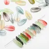 Folhas de pétalas de vidro bicolores 13*26MM folhas de pêssego diy grampo de cabelo brincos joias material antigo