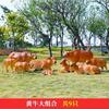 Escultura de Toro de Fibra de Vidrio para Exteriores para Jardines, Céspedes, Entradas de Restaurantes de Hot Pot de Res, Centros Comerciales, Adornos de Pastor Montando una Vaca, Estilo Rural