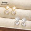 Xigu E1729 S925 prata elegante diamante quadrado Opala brincos de pino feminino personalidade leve luxo ins estilo orelha jóias