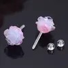 Brincos de resina azul transparente com rosa requintado simples doces não alérgicos brincos de moda versáteis acessórios de orelha