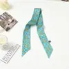 Pañuelo de Seda Pequeño Largo Estrecho Corto para Mujer, Estilo Francés Retro, Primavera y Otoño, Cinta para Atar Bolsos, Diadema, Decoración de Serpentina, Pañuelo Delgado