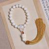 Pulseira de Raiz de Bodhi Jade Branco Degradê de Mão com Franja de Borla Anel Corrente Pulseira Wen Brinquedo Masculino Placa de Contas de Bodhi Brinquedo Bodhi Crianças
