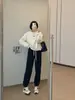 Pantalones Jogger Gruesos Cálidos Sueltos con Caída de 750g de Algodón Lavado de Lujo con Forro Polar para Mujer con un Toque de Alta Gama