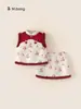 Ropa Infantil para Niñas, Conjunto de Invierno, Ropa Festiva, Falda, Conjunto de Dos Piezas para Niños Pequeños, Estilo Chino