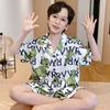 Pijamas de verano para niños, de seda helada, finos, de manga corta, con dibujos animados, para estudiantes, niños de talla mediana y grande, con aire acondicionado, para el hogar, de verano.