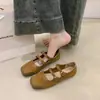 Sapatos Mary Jane baixos, modernos e estilosos, ultra macios, estilo outono, sapatos femininos com fivela dupla, retrô francês, inspirados em ermos.