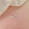 Tiki Novo Colar de Prata Esterlina 925 com Pingente de Espiga de Trigo Corrente de Clavícula Doce Elegante para Mulheres Joias Estilo Menina Fresca