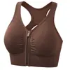 Nuevo sujetador deportivo con cremallera frontal, inalámbrico, push up, para yoga, a prueba de golpes, para correr, ropa interior sin costuras para mujer, chaleco de belleza