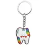 Llavero de Goma Suave de PVC con Forma de Diente Lindo de Venta Caliente Transfronteriza Colgante de Dibujos Animados DIY Llavero de Coche Pequeño Regalo