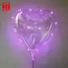 Venta al por mayor de fábrica marca de lanzamiento 10/18/20/24/36 pulgadas Bola de onda de red roja con forma de corazón bola de onda transparente de amor