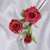 Rosa Simulação Haste Única Multi-cabeça Toque Real Rosa Casamento Flor Simulação Ornamento Sala de Estar Fotografia Flor Artificial Flor de Seda Atacado
