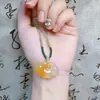 Agata Gelo Natural Calcedônia Nuvem Auspiciosa Cadeado Buda Guanyin Pingente de Colar Clavícula de Jade Desenho Animado Presente Xiaohongshu