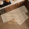 Tapete de chão de terra de diatomáceas para cozinha em estilo wabi-sabi japonês, tapete de pé para casa absorvente de óleo e água, conjunto de duas peças, resistente à sujeira, secagem rápida, tapete antiderrapante