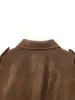 Moda Versátil para Mujer 2026 Chaqueta Aviador de Gama Alta con Textura de Gamuza