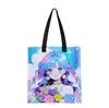 Bolsa de Mano Holográfica Láser de PVC con Estampado de Anime, Bolsa para Empaquetar Regalos, Bolsa de Compras Souvenir de Exposición, Transparente Engrosada con Diseño Personalizado