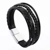 Pulsera de Cuero de Acero Inoxidable para Hombre Transfronteriza Moda Europea y Americana Pulsera Versátil Tejida a Mano Pulsera Hecha a Mano en Amazon