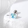 Henson Aretes de Cristal Brillante Dulce Luz de Luna Cuadrado Gordo Recubierto de 6 mm Varilla Delgada Acero Titanio Tornillo Oreja Caracol Uña Hueso Blando