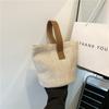 Bolso casual de paja para mujer, nuevo bolso de mano de primavera, moderno estilo occidental tejido, gran capacidad, sencillo bolso de hombro tipo cubo