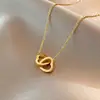Collar de Amor con Doble Anillo para Mujer, Lujo Ligero, Diseño de Nicho, Collar Exquisito, Estilo Frío de Ins, Cadena de Clavícula a la Moda