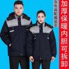 Chaqueta de algodón acolchada de invierno autoproducida y vendida para hombres, ropa de trabajo para logística de entrega a domicilio, reparación de automóviles, protección laboral, ropa acolchada, ropa de asalto