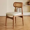 Silla de Comedor Nórdica, Silla de Madera Maciza y Ratán Estilo Antiguo, Silla de Hotel con Respaldo, Silla para Mesa de Comedor de Restaurante, Silla de Ocio