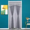 Cortina de Puerta sin Taladro para Prevención de Mosquitos y Moscas en Verano, Cortina de Encaje de Doble Gasa de Doble Apertura para Dormitorio, Cortina Divisoria para el Hogar