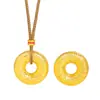 Tienda de Oro Puzuo Mismo Estilo Oro Brillante 24K Accesorios DIY Terciopelo CNC Moneda Hebilla de Seguridad Cadena de Collar para Suéter para Mujeres