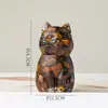 Figura de gato de resina de cristal natural con fragmentos de cristal, linda decoración de escritorio para el hogar, figura pequeña al por mayor