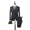 Comercio Exterior Transfronterizo Primavera y Otoño Nuevo Moda Masculina Traje de Negocios Ropa Formal Estilo Coreano para Hombre Casual Ajustado Traje Conjunto de Dos Piezas