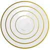 Prato de Vidro Transparente Simples com Borda Dourada Doméstico Prato de Frutas Prato de Servir Ocidental Simples Plate Escandinavo Formato Redondo