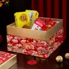 Nueva Caja de Dulces Portátil Estilo Chino para Bodas, Caja de Empaque de Alta Gama para Bodas y Compromisos, Nuevo Modelo 2026, Caja de Regalo Festiva Roja