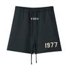FEAR OF GOD FOG temporada 8 1977 doble línea ESS retro high street shorts holgados shorts con cordón de flocado