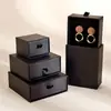 Caja de regalo de joyería vintage estilo francés, caja de cajón multitaladro con tapa y base, bolso de mano para embalaje de joyería, juego completo, imprimible