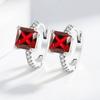 Aretes Cuadrados de Zirconia de Color Minería Caliente Transfronteriza Europea y Americana Nuevos Diamantes de Color Azúcar Hebilla para la Oreja Marea Anillo para la Oreja Joyería Simple para la Oreja