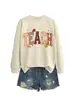 Amazon eBay site independente casual e confortável feminino tech estampa xadrez folha de bordo estrela leopardo outono e inverno moletom