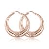Pendientes retro franceses de acero inoxidable hueco con superficie pulida galvanizada, personalidad de bambú, textura cuadrada, pendientes metálicos