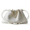 Bolsa de Ombro Corrente de Pele de Ovelha Nuvem Saco de Lixo Moda Artesanal com Cordão Bolsa Transversal Simples Feminina