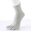 Meias de cinco dedos Homens penteado algodão casual confortável mid-toe barco meias cor sólida suor absorvendo meias respiráveis